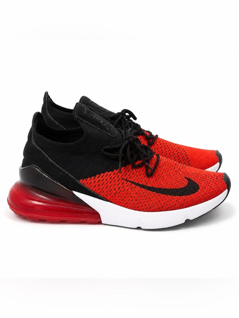 Nike Air Max 270 Flyknit Bred Black Red Size 13